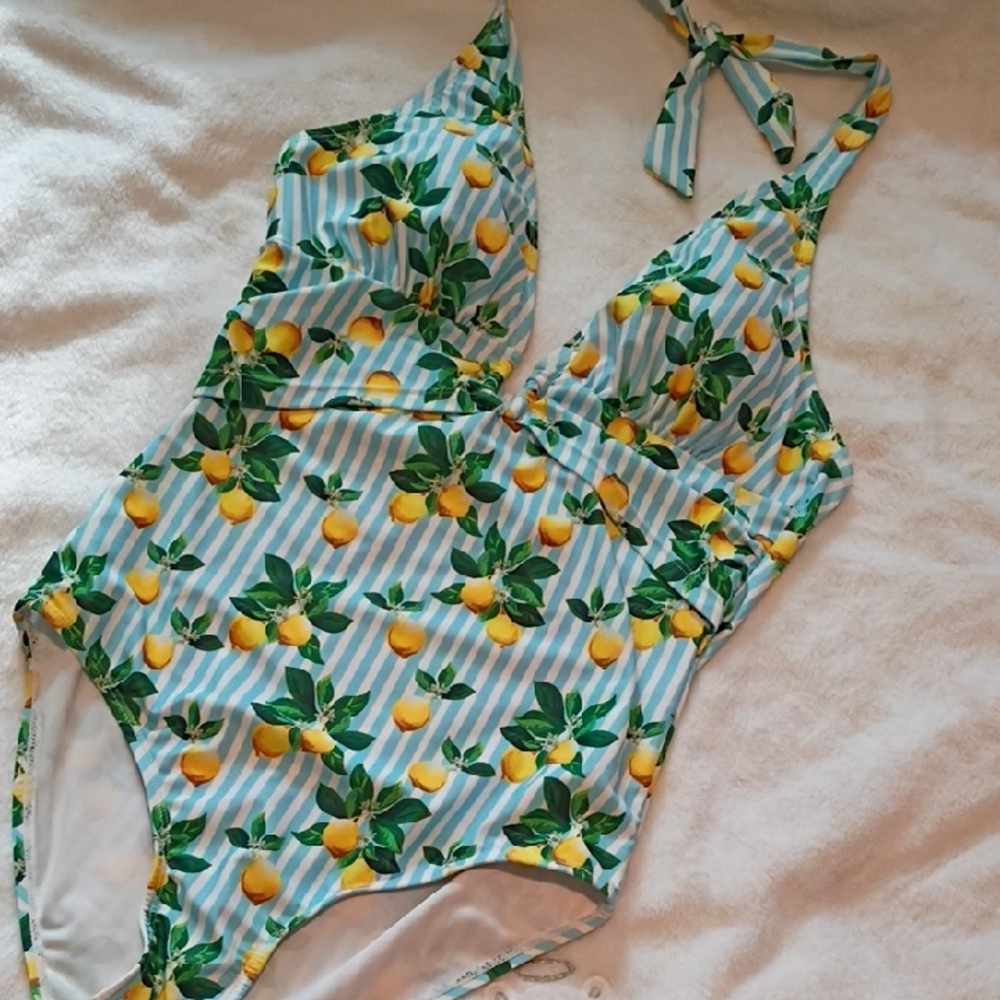 Nicole Miller Citrus Stripe Swimsuit